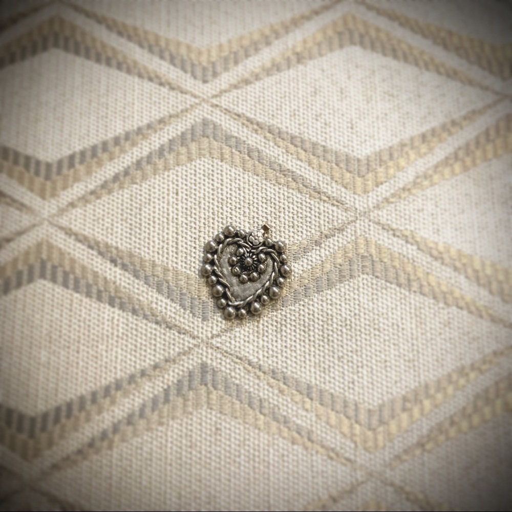 Heart pendant | pewter | beaded weld